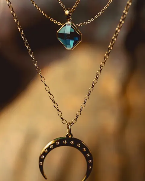 Crescent Charm Chain Necklace