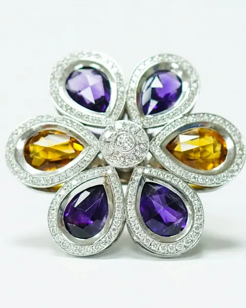 Flower Gemstone Ring